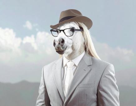 馬のビジネスマンの写真