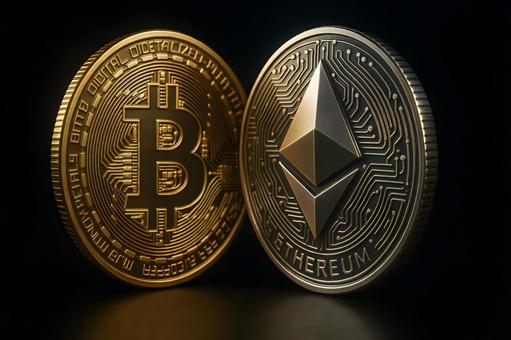 ビットコインとイーサ ビットコインとイーサの写真