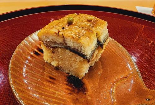 Photo, eel, stick sushi, cut, 