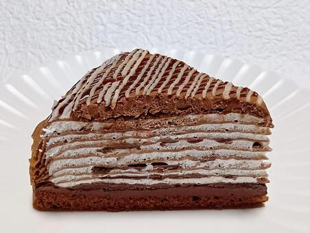 チョコミルクレープ ミルクレープ,スイーツ,デザートの写真素材