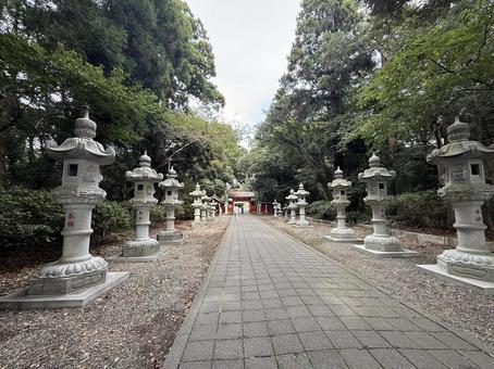 息栖神社　灯籠　参道 息栖神社,東国三社,茨城県の写真素材