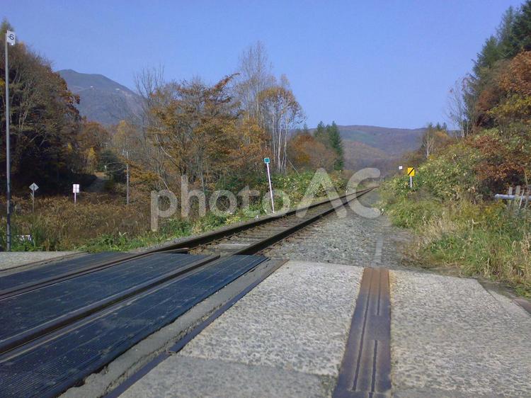 ニセコの単線 旅行,旅,風景の写真素材