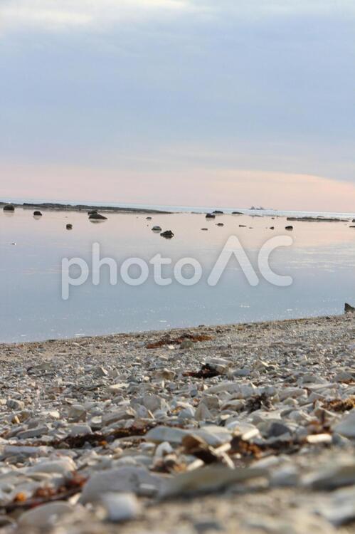 夕暮れを迎える初夏の鵜ノ崎海岸03 秋田県,男鹿市,鵜ノ崎海岸の写真素材