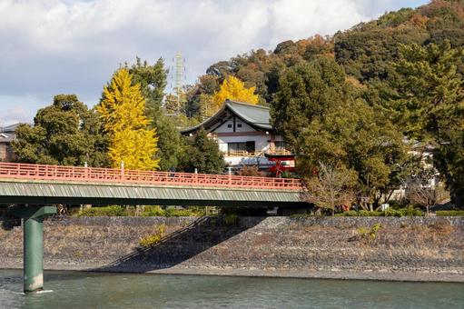 朝霧橋と宇治川と鳥居 朝霧橋と宇治川と鳥居 鳥居,朝霧橋,宇治川の写真素材