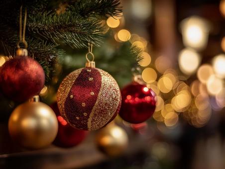 クリスマスツリーの飾り玉 クリスマスツリーの飾り玉の写真