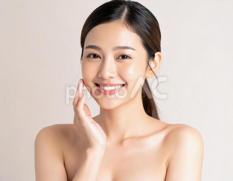 素肌　女性 素肌,女性,肌の写真素材