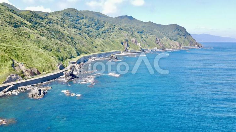 南北海道の海　津軽海峡 北海道,道南,南北海道の写真素材