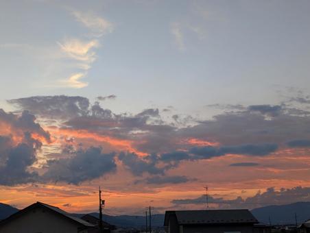 夏の夕焼け 夏の夕焼けの写真