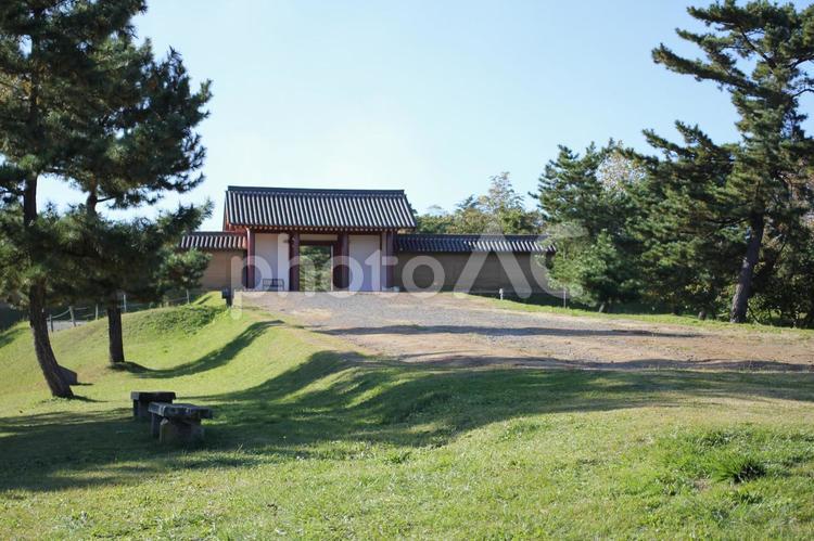 復元された出羽柵 秋田城址,出羽柵,奈良時代の写真素材