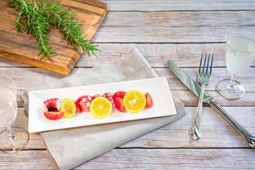 前菜～マリネ・カトラリー・グラス～ オードブル,アペタイザー,パーティーの写真素材