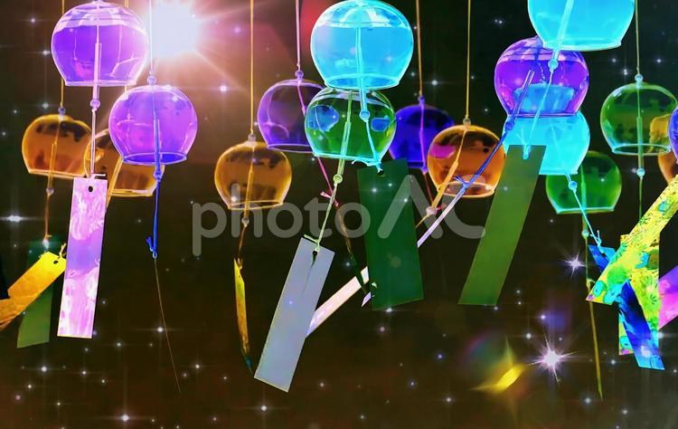 イメージ素材/夜の風鈴 風鈴,風鈴祭り,夏の写真素材