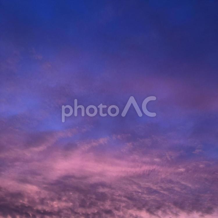 むらさきの空 空,自然,日暮れの写真素材