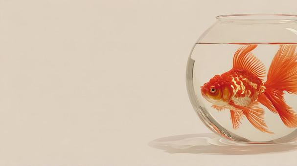透明な世界に閉じ込められた金色の魚 透明な世界に閉じ込められた金色の魚の写真