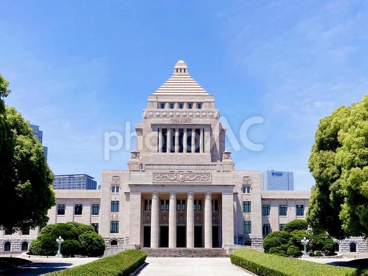 東京風景・国会議事堂 国会議事堂,千代田区,永田町の写真素材
