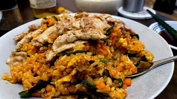 焼豚ビビンバ炒飯 焼豚,豚肉,ビビンバの写真素材