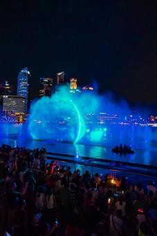 【シンガポール】マリーナベイサンズの噴水の写真