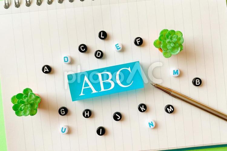アルファベットABC abc,英語,アルファベットの写真素材