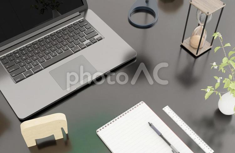 爽やかな朝に撮影されたインテリア デスク,オフィス,パソコンの写真素材