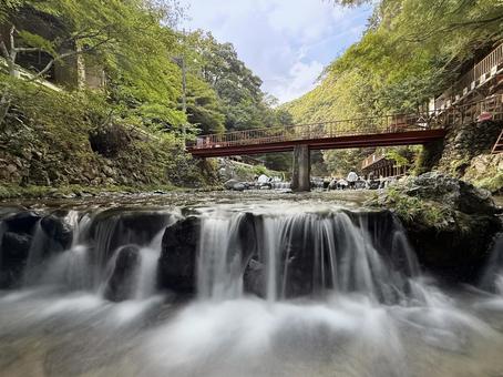 多度峡の多度川 多度峡,多度川,天然プールの写真素材