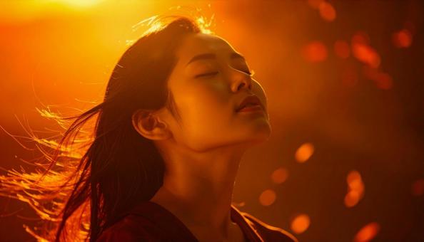 癒される女性 癒される女性の写真