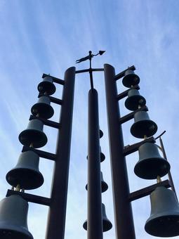 冬空とベル ベル,カザミドリ,冬の写真素材