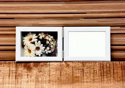 お花のフレームPSD フォトスタンド,フォトフレーム,フラワーの写真素材