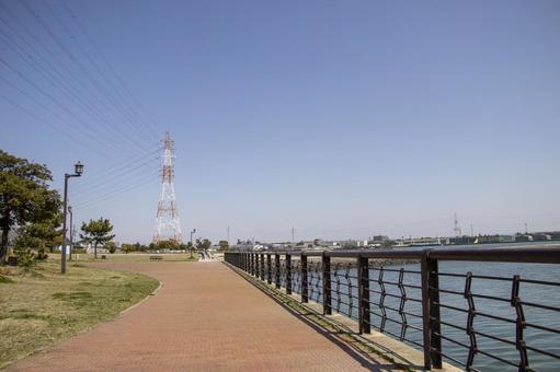 亀崎海浜緑地 亀崎海浜緑地,亀崎,海の写真素材