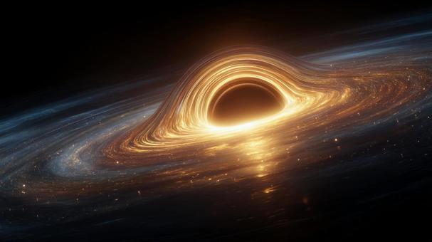 光に包まれたブラックホールの幻想的な姿 光に包まれたブラックホールの幻想的な姿の写真