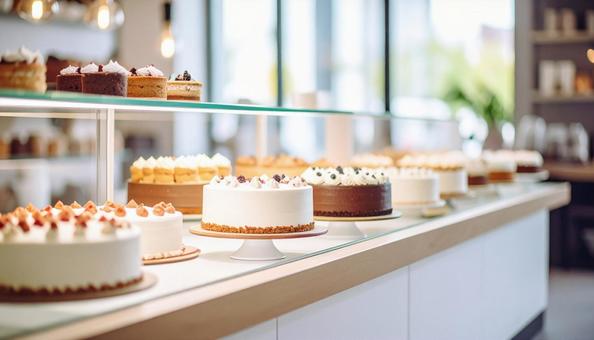 ケーキ屋のカウンター ケーキ屋のカウンターの写真