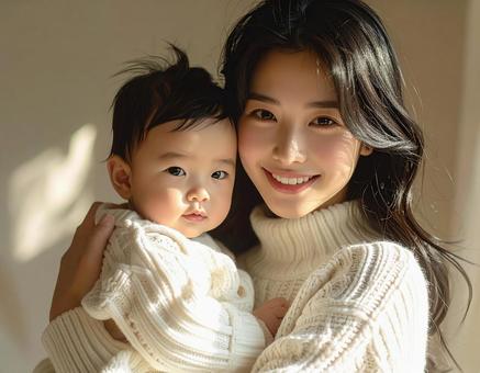 赤ちゃんと母親 赤ちゃんと母親の写真