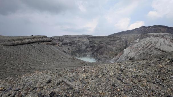阿蘇中岳の噴火口 阿蘇中岳の噴火口の写真
