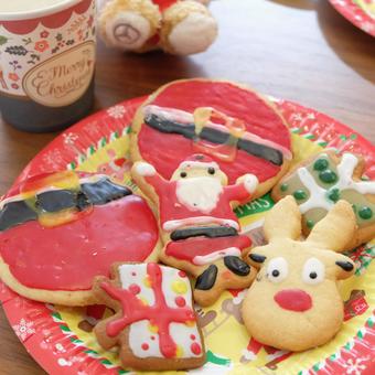 アイシングクッキー スクエア アイシングクッキー スクエア クリスマス,クリスマスプレゼント,クリスマスギフトの写真素材