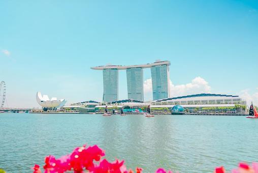 【シンガポール】海とマリーナベイサンズの写真