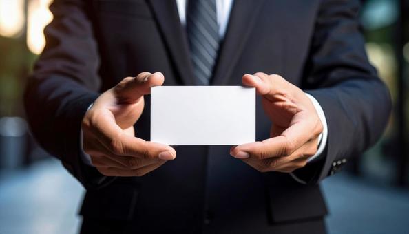 Template image material A for introducing yourself, business card, businessman, suit, JPG