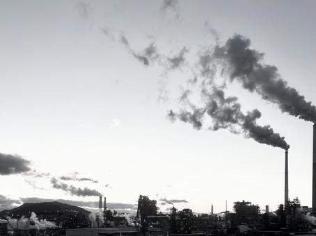 工場 煙,煙突,工場の写真素材