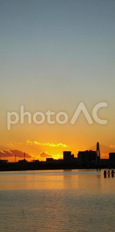 1月の夕空 1月,冬,windの写真素材