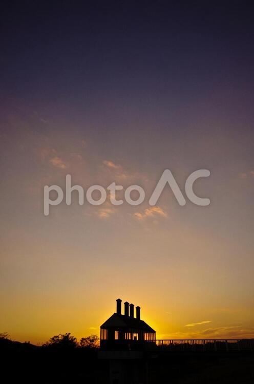 渡良瀬夕景 夕景,夕焼け,栃木県の写真素材