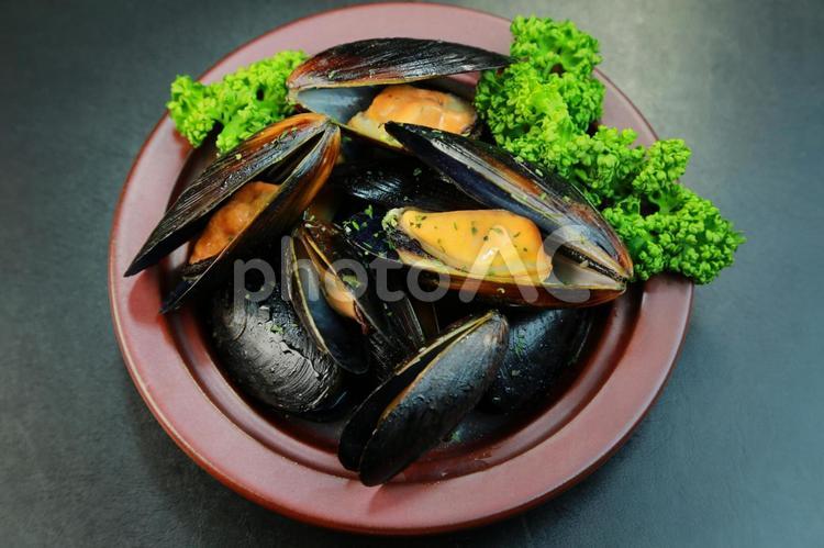 ムール貝 ムール貝,シーフード,フランス料理の写真素材