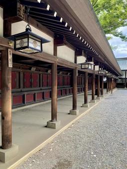 提灯と回廊 提灯と回廊の写真