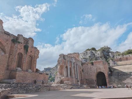 タオルミーナ　ギリシャ劇場 タオルミーナ,ギリシャ劇場,シチリアの写真素材