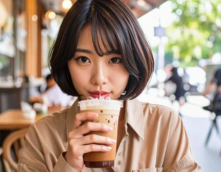 カフェで休憩 カフェで休憩の写真