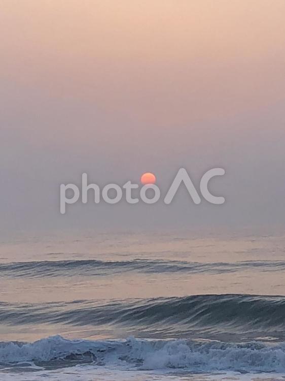 九十九里浜の日の出 海,大洋,海岸の写真素材