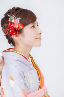 振袖を着た女性 晴れ着,成人の日,成人の写真素材