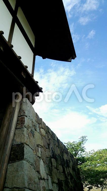 お城と青空　 城,城壁,門の写真素材