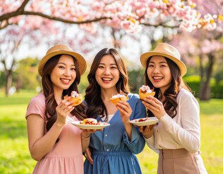 甘いひととき 女子会ピクニックでランチ 甘いひととき 女子会ピクニックでランチの写真