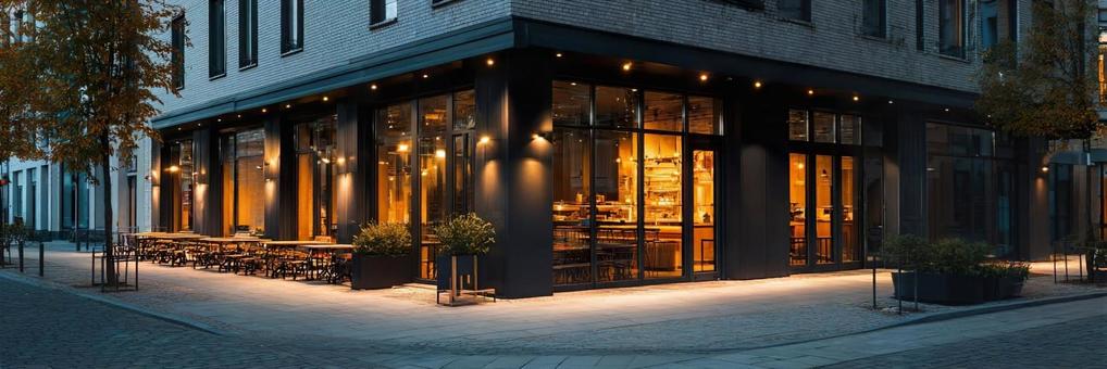 おしゃれな飲食店の外観01 おしゃれな飲食店の外観01の写真
