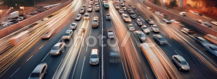 車の行き交う道路 車,交通,道路の写真素材