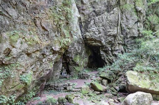 Photo, iwato shrine, cave, hall of worship, 