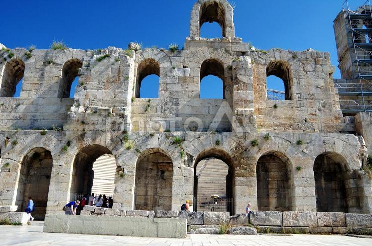 ギリシャ　アテネ　イロド・アティコス音楽堂 ギリシャ,アテネ,イロド・アティコス音楽堂の写真素材