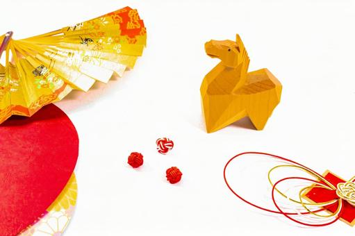 干支【午】のデザイン お正月,新春,馬の写真素材